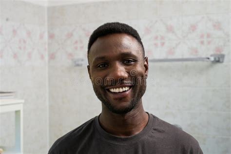 Young Black Man With Toothy Smile Looking At Camera Stock Image Image