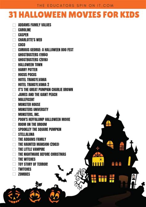 A complete list of disney movies in 2018. 31 Days of the Best Halloween Movies for Kids
