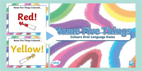 Name Five Things Colours Oral Language Game Teacher Made