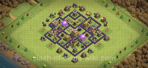 Farming Base Th7 With Link Anti Everything Hybrid Clash Of Clans