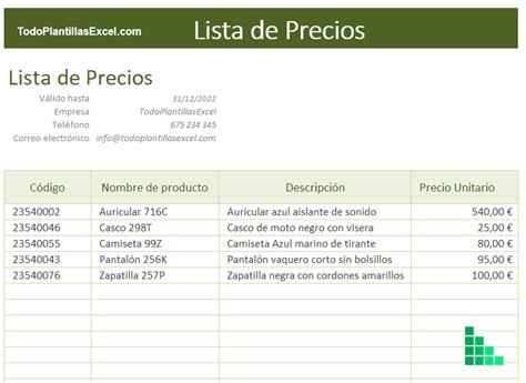 Plantilla Excel Lista De Precios Gratis Sexiezpicz Web Porn