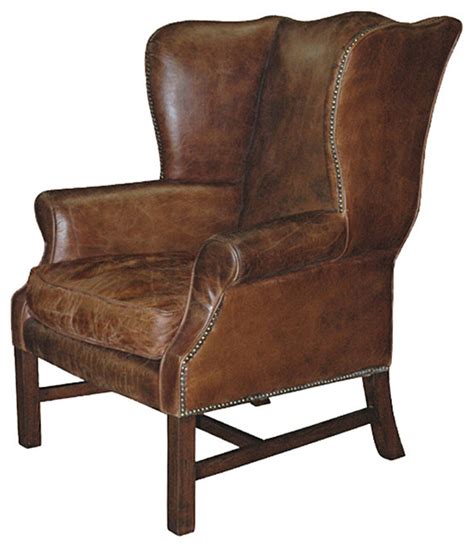 We've served satisfied lodge owners, cabin owners and homeowners across the u.s. Gaston Rustic Lodge Aged Leather Wingback Library Arm Chair - Rustic - Armchairs And Accent ...