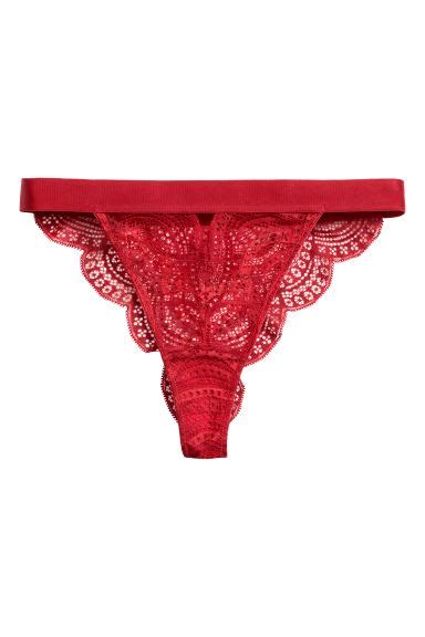Lace Brazilian Briefs Red Ladies Handm