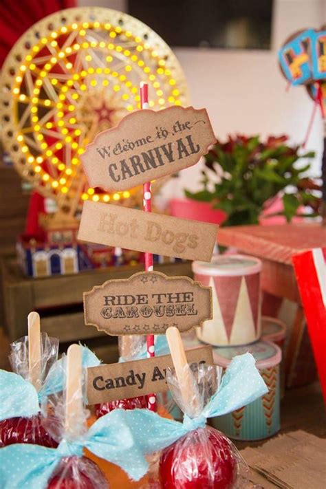 Mini Table Sign From A Circus Carnival Baby Shower Via Karas Party