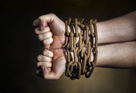 chained stock image image of wrists fist captive metallic 57396571