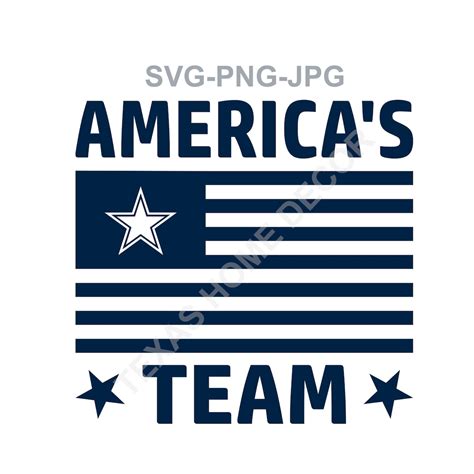 Dallas Cowboys Americas Team Flag Star Svg Png  Files Etsy