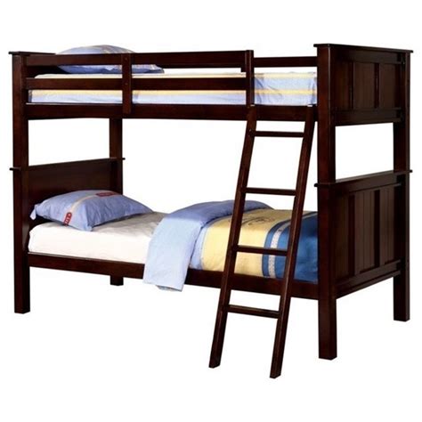 Furniture Of America Gracie Transitional Twin Over Twin Bunk Bed