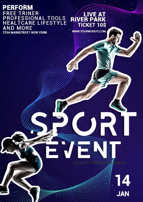 Sports Event Poster Psd Flyer Template Room