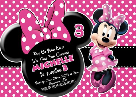 Free Minnie Mouse Printable Birthday Invitations Free Invitation