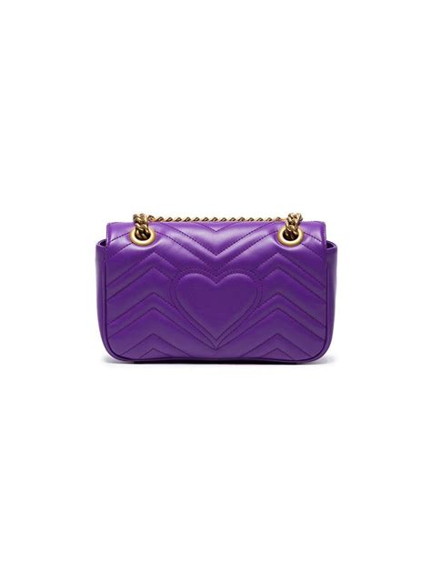 Gucci Purple Gg Marmont Mini Leather Shoulder Bag Lyst