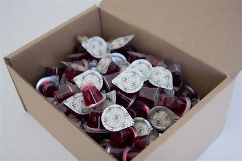 Box Of 250 Pre Packaged Communion Cups With Wafer And 100 Concord Grape