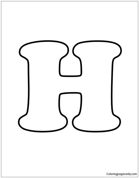 Letter H Coloring Pages For Toddlers Free