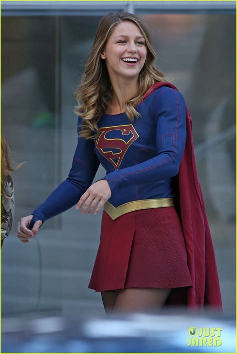 Melissa Benoist Is All Smiles While Filming Supergirl Photo 3758832