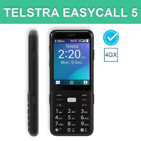 Mobile Phones And Internet Telstra Easycall 5 Black 4g 4gx Blue Tick