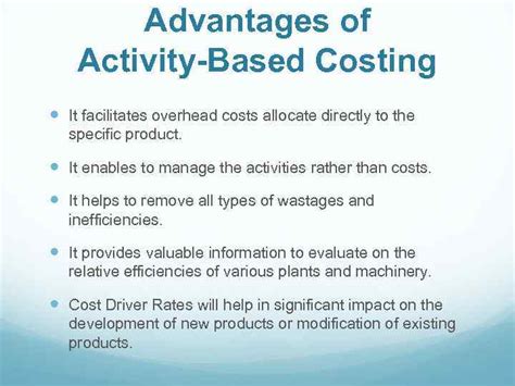 Abc's advantage is that it's more accurate in assigning overhead expenses than other costing methods. Activity-Based Costing ABC Activity-Based Costing ABC is