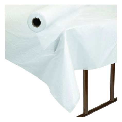 Boardwalk 40inx300ft Banquet Roll Plastic White Embossed Tablecover Sku