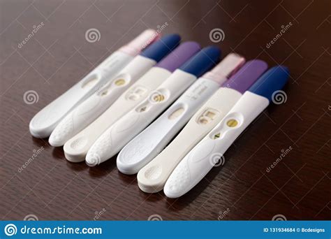Its accuracy rates are 53%, 74. Variety Of Pregnancy Tests Lined Up Side By Side Stock ...