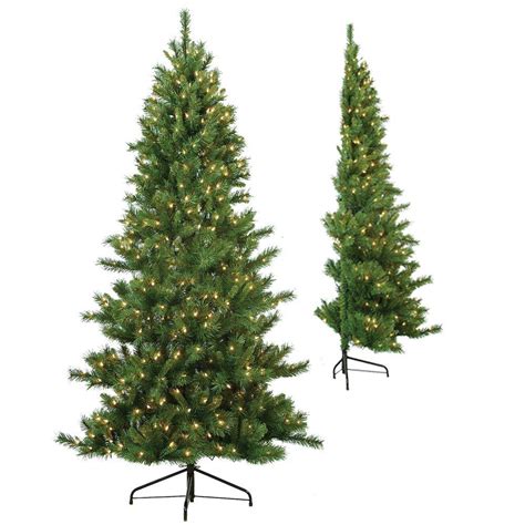 Sterling 7 Ft Pre Lit Tiffany Pine Half Artificial Christmas Tree With