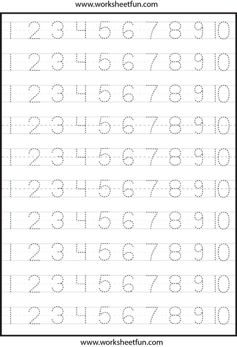 6 Best Free Printable Tracing Numbers 1 100 Printablee