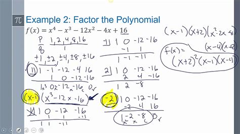 Lesson C Polynomials Factoring A Polynomial Using Rational Roots