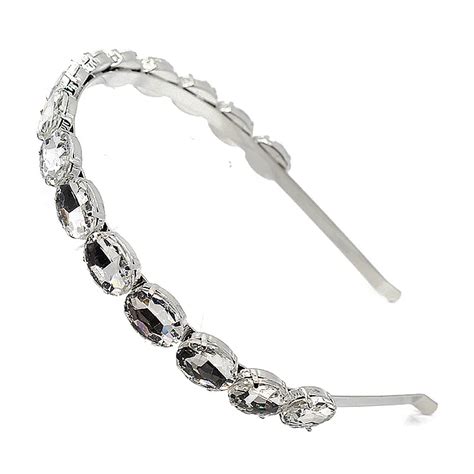 trendy luxury silver color crystal headbands for women rhinestone hairband blingbling party