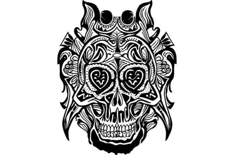 Demon Skull Line Art Tattoo Design Graphic By Arief Sapta Adjie II