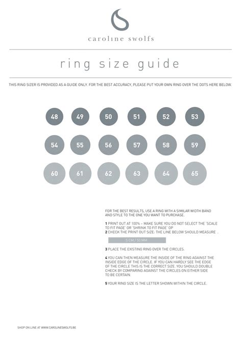 Ring Size Guide On Carolineswolfsbe