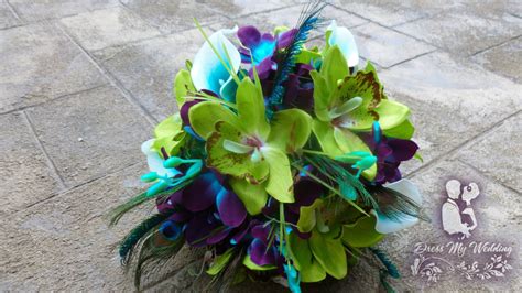 Dress My Wedding Green Orchid Teal Picasso Calla And Galaxy Orchid
