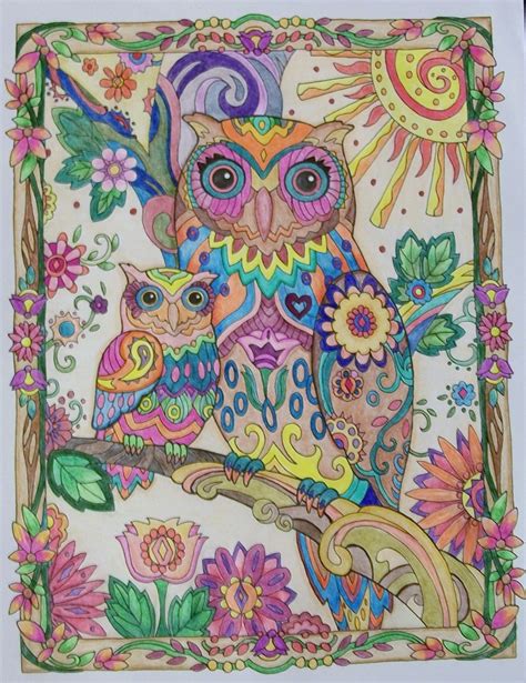 Owl Coloring Pages Already Colored Sharonda Dowell