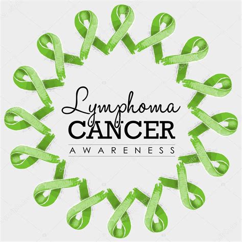 Lymphoma Cancer Awareness Ribbon Design With Text Stock Vector Image By