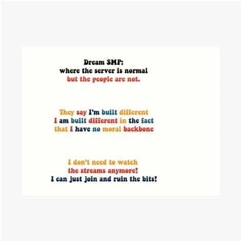 Dream Smp Quotes Pack Art Prints | Redbubble