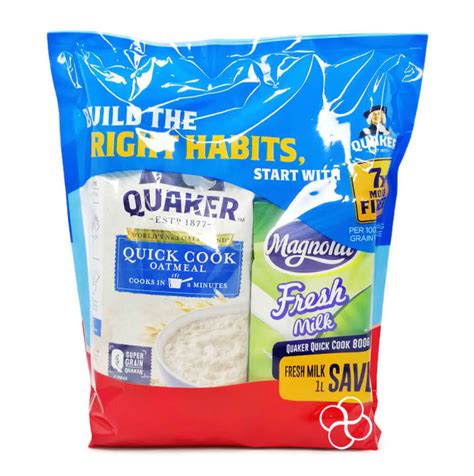 Quaker Quick Cook Oatmeal 800g Fresh Milk 1l Promo Pack Lazada Ph