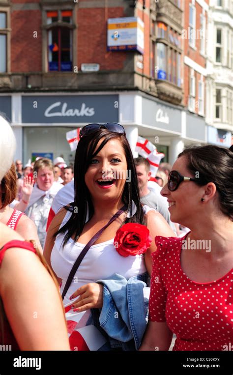 st george s day parade and festival nottingham old market square england 23rd april girls