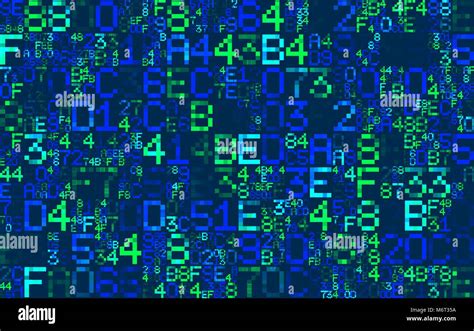 Vector Blue Hexadecimal Computer Code Abstract Matrix Background