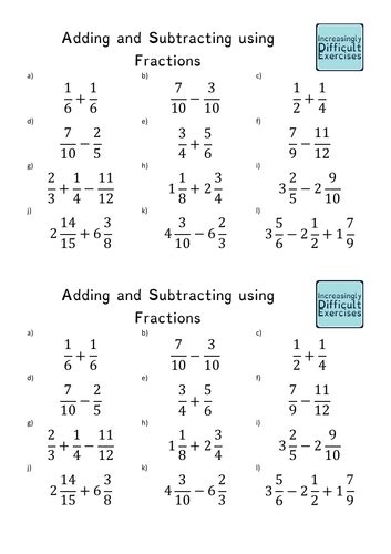 Rules For Adding Fractions