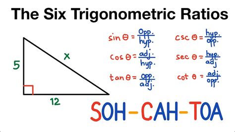 How To Find The Six Trigonometric Ratios Given A Right Triangle Soh