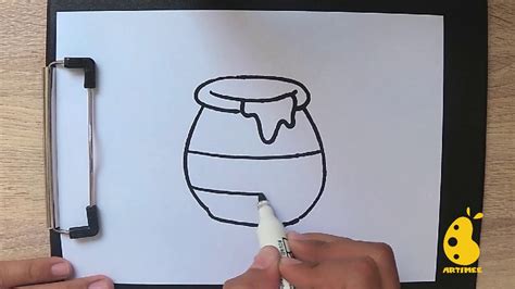 How To Draw Easy Honey Jar Youtube