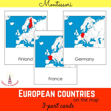 Montessori Europe Map Printables Europe Map Montessor