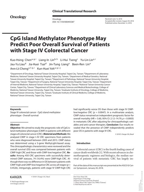 The removal of colon polyps can prevent colorectal cancer, said datuk dr muhammad radzi abu hassan, consultant gastroenterologist of the digestive health advisory board of malaysia. (PDF) CpG Island Methylator Phenotype May Predict Poor ...