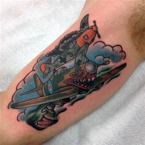 Stylish aeroplane tattoo on wrist. 50 Airplane Tattoos For Men - Aviation And Flight Ideas