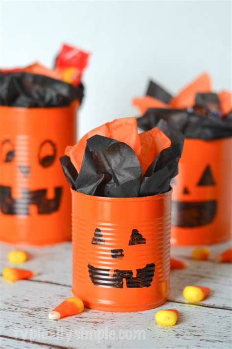 Tin Can Pumpkins Craft Tutorial An Easy Halloween Idea Halloween