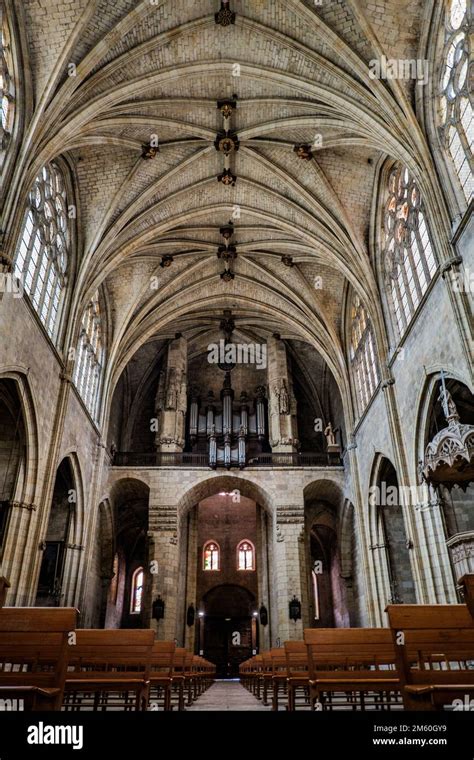 Interior Of The Gothic Cathedral Of Condom In The South Of France Gers