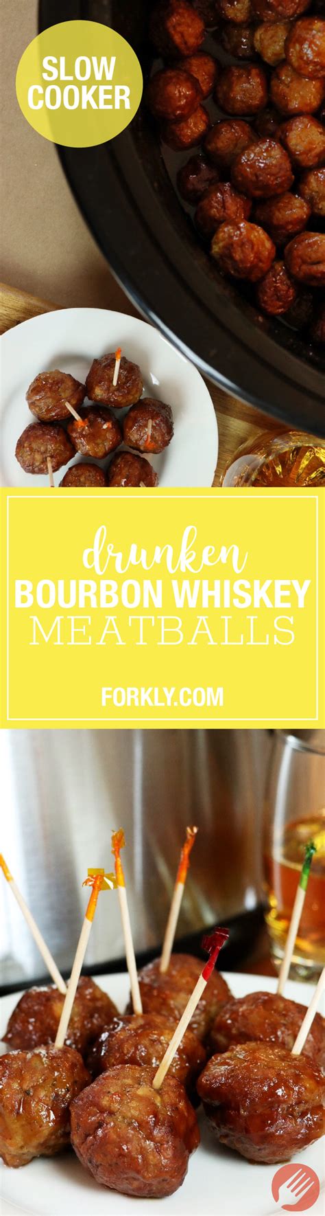 In a medium bowl combine marmalade, light brown sugar, bourbon, barbecue sauce, blackstrap molasses, and water with a whisk. Crockpot Drunken Bourbon Whiskey Meatballs - Forkly