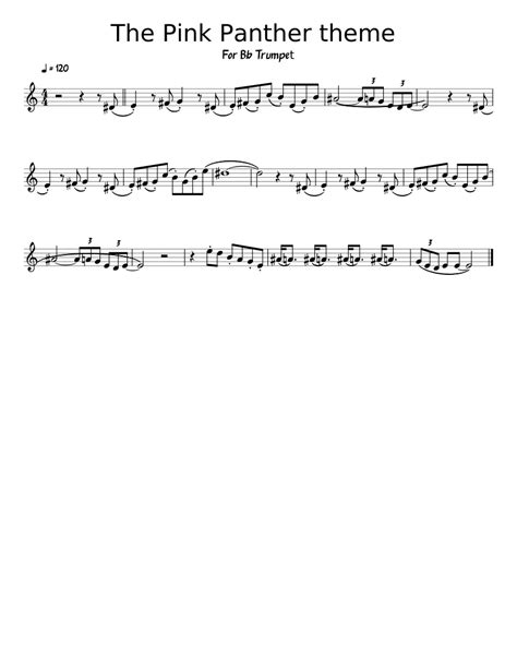 The Pink Panther Sheet Music For Trumpet In B Flat Solo