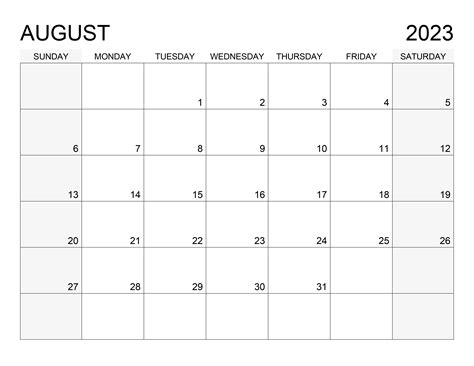 Calendar For August 2023 Free Calendarsu