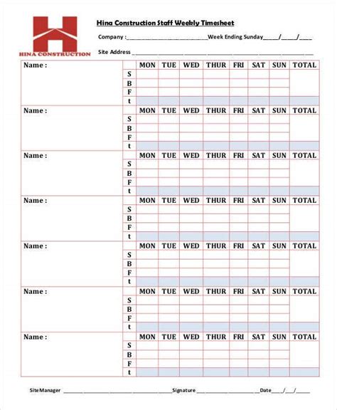 30+ Printable Timesheet Templates - Word, PDF | Free & Premium Templates