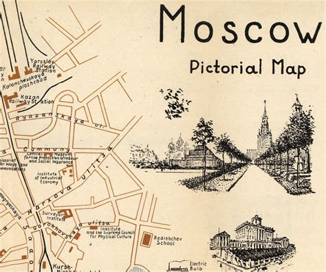 Moscow Old Map Russia Moscow City Plan Vintage Map Vintage Maps And