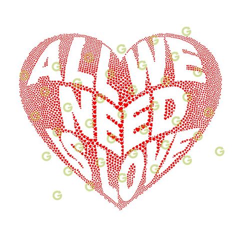 All We Need Is Love Heart SVG - For Cricuit, Silhouette and Crafts