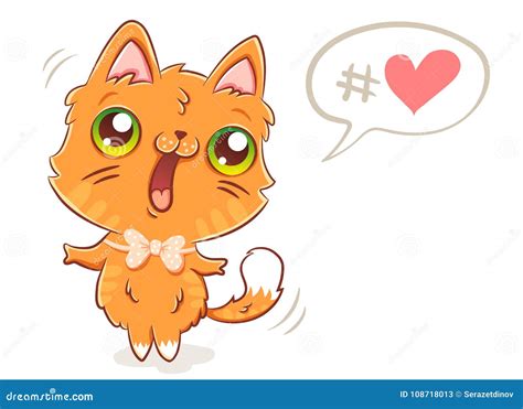 Cute Ginger Cat Stock Vector Illustration Of Icon Character 108718013
