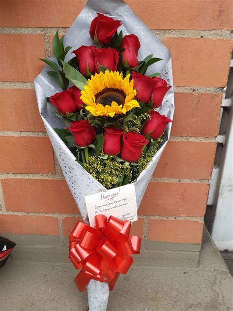 Bouquet Rosas Girasoles Floristería Rosas Cali